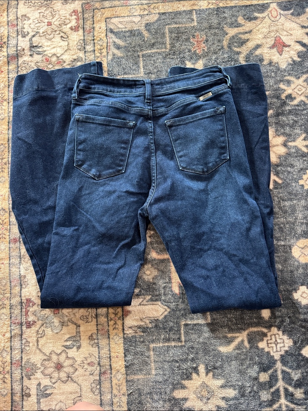 KanCan Dark Blue High-Rise Button-Fly Flare Jeans - Picture 2 of 3